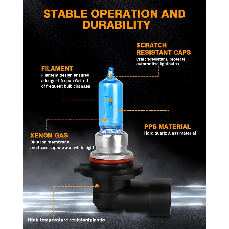 NSDXCT 9005/HB3 Halogen High Beam Headlight Bulb+H11 Low Beam Light