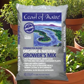 Coast of Maine Stonington Blend, 1.5 cu ft, Organic and Natural Grower’s Mix, Grow Clean Mix for Large Container Plants