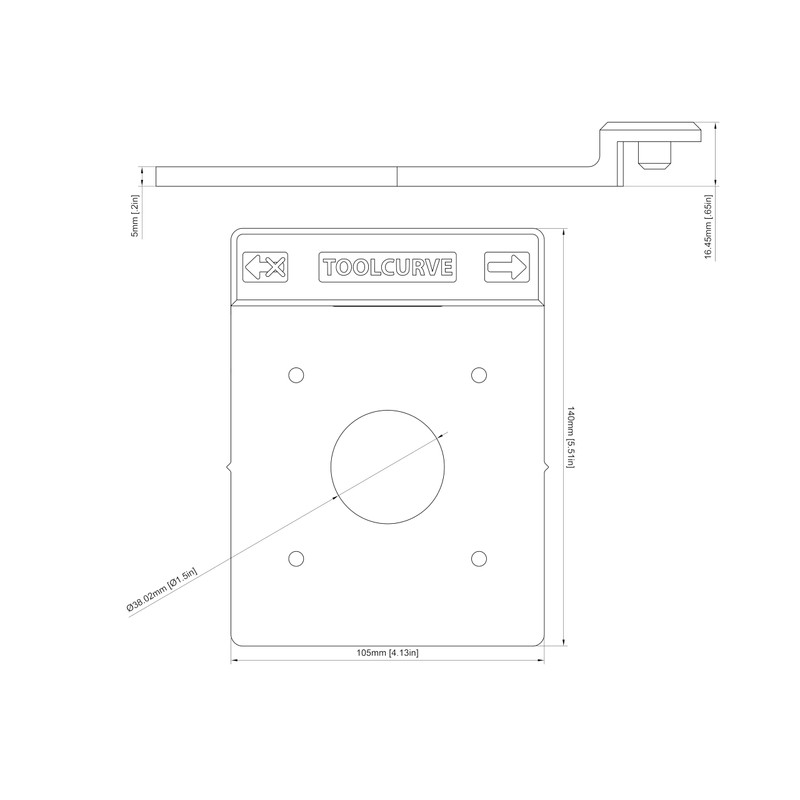 ToolCurve's Guide Rail Adapter Compatible with Dewalt Router - Made