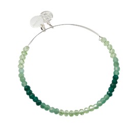Alex and Ani Ombre Faceted Stone Beaded Charm Bangle, Green