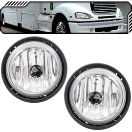 EPIC LIGHTING Halogen Replacement Spec Fog Lights Clear Lens Compatible with FREIGHTLINER 00-15 COLUMBIA [ FL2592104 A0675742000 A0632497000 ] Pair