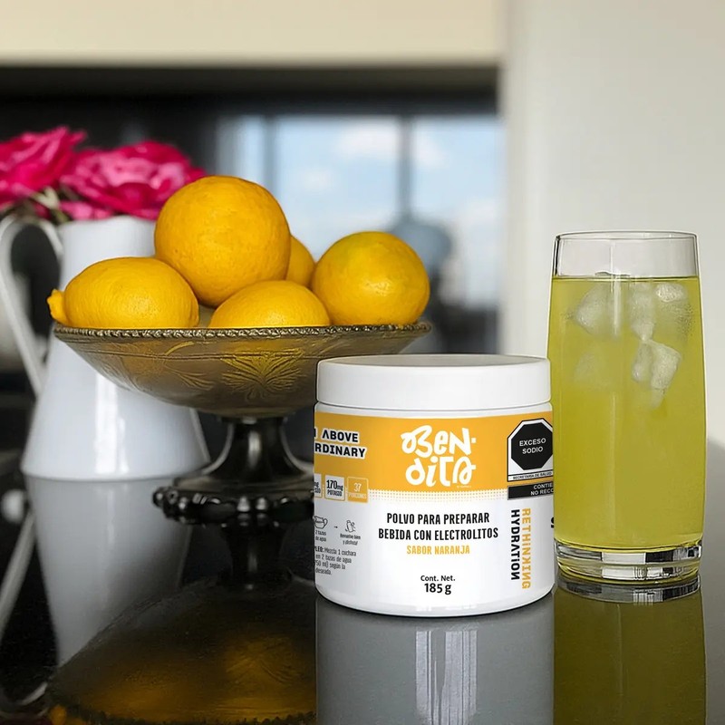 Bebida Hidratante Electrolitos Sin Azúcar Keto Sabor Naranja Sin Maltodextrina