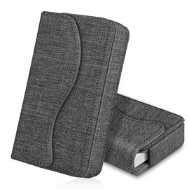 Fintie Business Card Case, Premium Faux Leather, Handmade Credit Card Case, Credit Card Holder with Magnetic Closure for Men and Women, *Dark grey (fabric), Modern