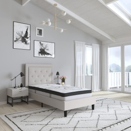 Merrick Lane Lofton 10" Twin Size Hybrid Mattress - CertiPUR-US Certified Foam & Pocket Spring Mattress - Mattress in a Box