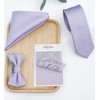 ZENXUS Regular Lilac Lavender Tie and Pocket Square for Men,