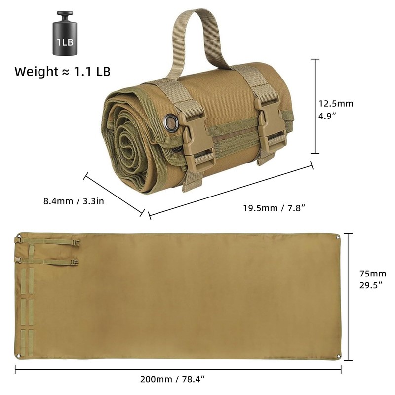 Shooting Mat, Extra Large Portable Roll up Folded Waterproof Non-Slip
