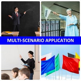 M METERXITY Flag Pole - 6.56 Feet Telescopic Handheld Flagpoles, Tour Guide Portable Flag Pole, Stainless Steel & Handheld, Anti-Slip Grip Apply to Pointer for Teacher/Outdoor/Festival (Green)