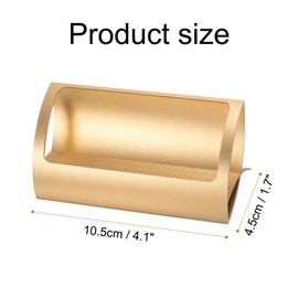 sourcing map Business Card Holder for Desk, Aluminum Alloy Q Shape Business Name Card Organizer Desktop Card Rack Display Stand for Office Exhibition Meeting Home, Gold