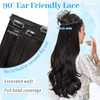 KooKaStyle Invisible Wire Hair Extensions 20‘’ Long Wavy Layered Synthetic
