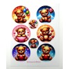 Stickasaurus Wrecks Cute Teddy Bears Round Stickers Sheet