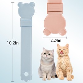 OKAMMY Treat Squeeze Spoon Dispenser - Multifunctional Lickable Wet Cat Treat Dispenser for Liquid Snack, Food Storage and Easy Hanging Feeding Spoon (P G)