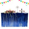 PUZINE 2 Pack Metallic Foil Fringe Table Skirt Tinsel Party
