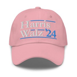 Hogue WS LLC Kamala Harris Tim Walz Hat (Embroidered Flat Bill Snapback Cap) Harris Walz 2024 Pink