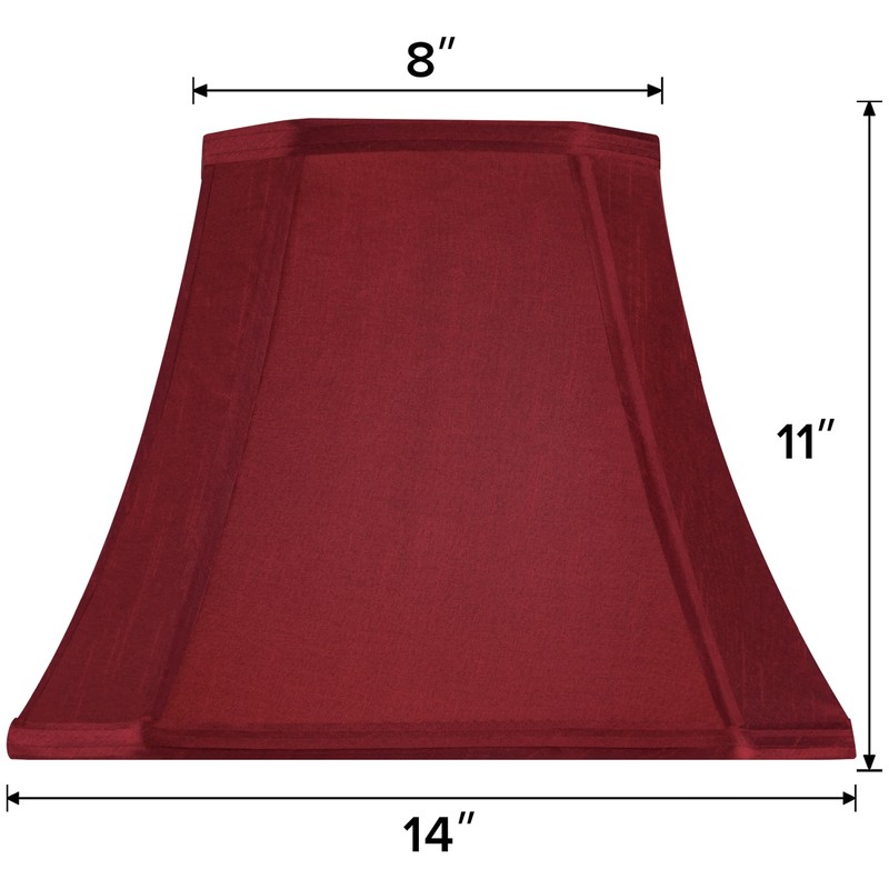 GO&SO Square Cut Corner Lampshades Burgundy Red, 8x14x11 Inch Medium