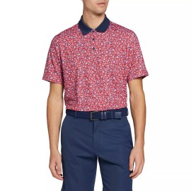 Walter Hagen Men's Red Multi Performance USA Fashion Golf Polo | Red Multi | S