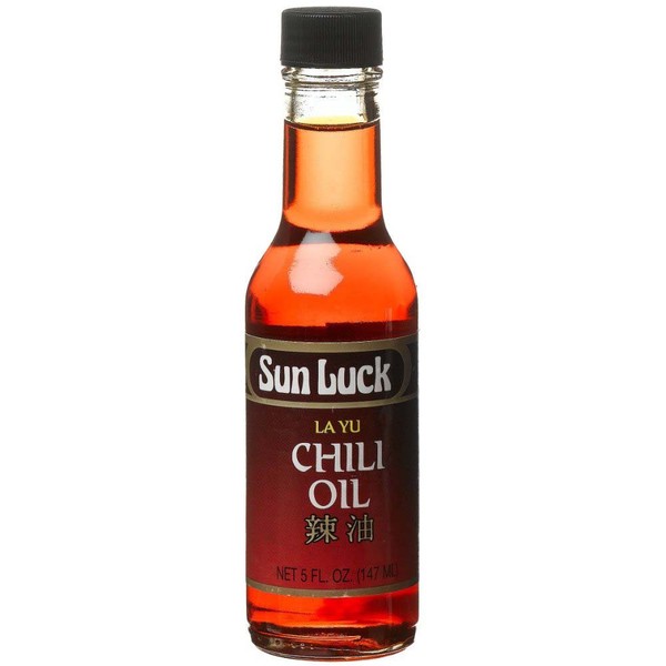 Sun Luck Oil, Hot Chili, 5-Ounce Glass Bottle (Pack of 6)