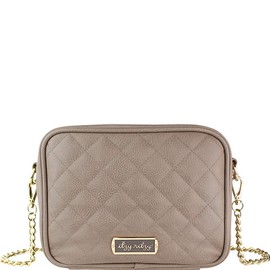 Itzy Ritzy - Bolsa cruzada para pañales – Cuenta con 6 bolsillos y 2 compartimentos; incluye cambiador; gris pardo