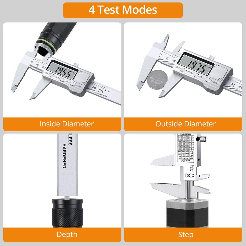 Neoteck 4 inch/100mm Digital Caliper, Stainless Steel Electronic Calipers Measuring