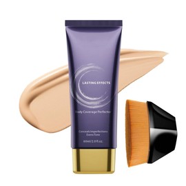 Body Coverage Perfector,Body Make Up Waterproof No Transfer,Full Size Waterproof Concealer,No-Transfer Tattoo Cover,For Body And Legs,Daily Confidence (Brush Included)Purple Cream