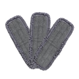 CLEANHOME 3 Wet Replacement Microfibre Mops (Grey) Suitable for All Floor Types, Effective at Removing Stains, Thick Double Layer Design - Soft, Comfortable, Durable and Easy to Clean
