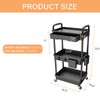 REBECAT 3 Tier Rolling Utility Cart with Drawer,REBECAT Utility Cart