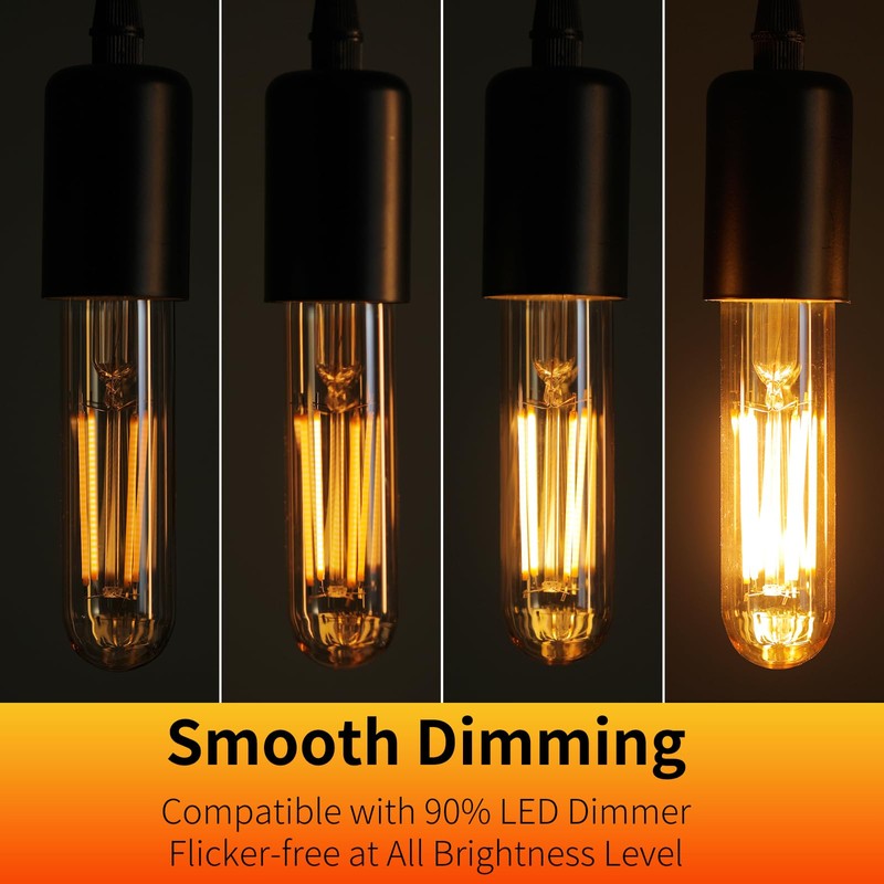 Decoaui E26 T10 LED Light Bulbs, 5 Inch Vintage Tubular