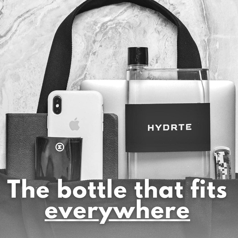 Hydrte | The Flat Water Bottle | Leakproof Flat Water