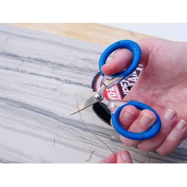 Cuda 3-Inch Titanium-Bonded Micro Fishing Scissors for Mono, Fluorocarbon & Braided Line with Dual Serrated Edges (18826), Blue