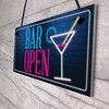 RED OCEAN Bar Open Sign NEON EFFECT Home Bar Man