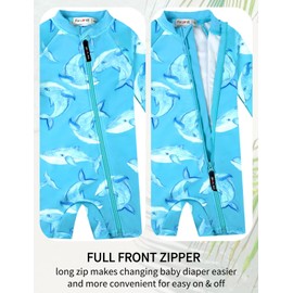 weVSwe Baby Swimsuit UPF 50+ UV Protection Long Sleeve Toddler Rash Guard Infant Bathing Suit with Zipper Beachwear 0-3 Years