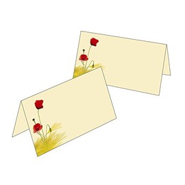 50 Tischkarten/Geschenkanhänger Mohnblumen Mohn 2514-50