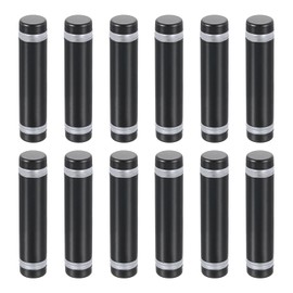 uxcell 12 Pcs Standoff Screws, 1/2" x 2" Stainless Steel Double Head Advertising Screws Wall Standoff Mounts Hardware for Acrylic Glass Sign Holder Wine Glass Rack, Black