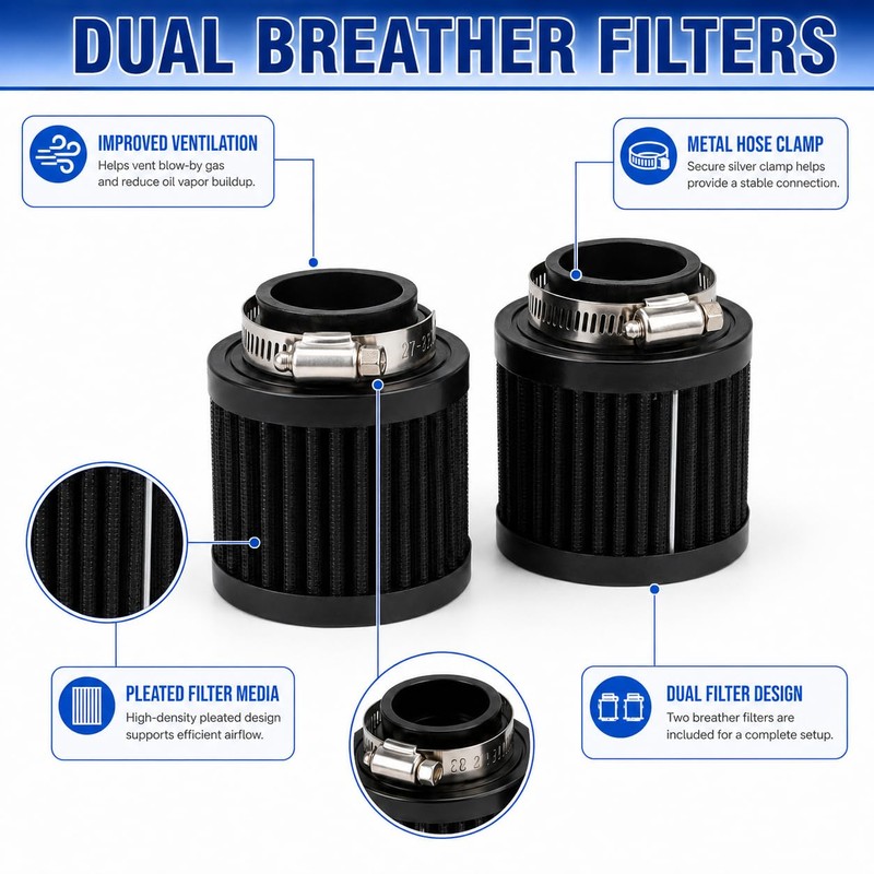EZPROIT 10AN Oil Catch Can 1.2L Universal Alumium Dual Breather