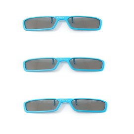 Ultra 3 Blue Pairs 3D Clip On Glasses Passive 3D Glasses Men Women Compatible with RealD Cinemas 3D Glasses for TV Movie Glasses For Prescription Glass Wearers Circular Polorised Cinema 3D Glasses