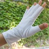 6 Pairs Moisturizing White Cotton Fingerless Gloves for Women