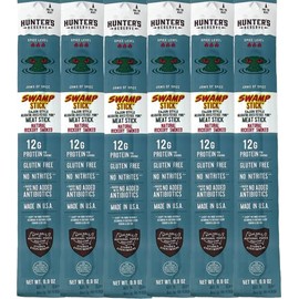 6 Count - Hunter's Reserve - PKM - Exotic Meat Trail Sticks - 6 Count - Adventure You Can Taste - Wild Game Exotic Jerky Meat Sticks (Swampstick Alligator)