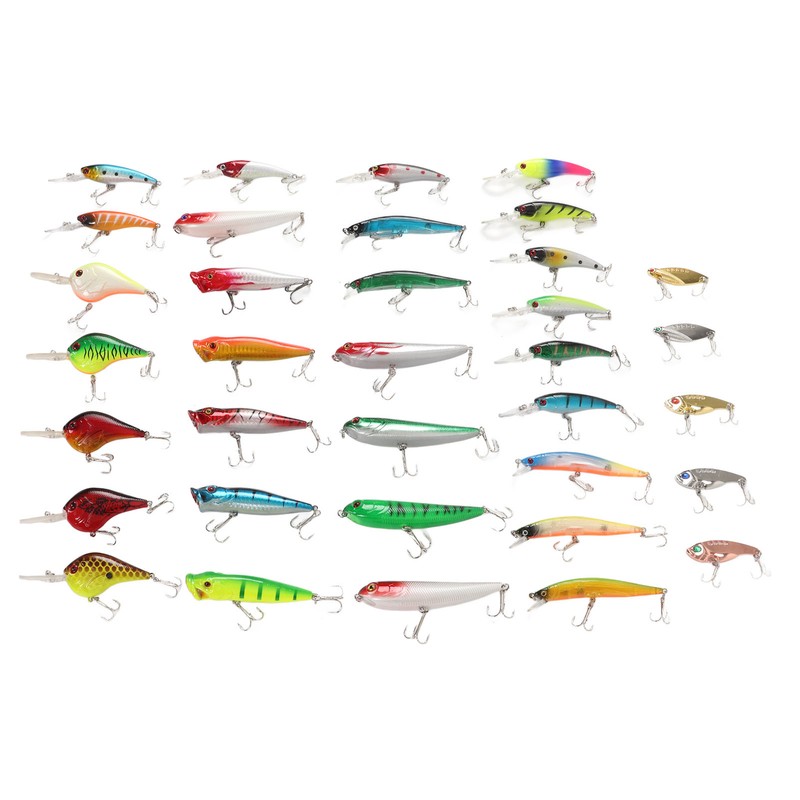 35Pcs Simulation Hard Bait Mixed Minnow Fishing Lure Kit Minnow