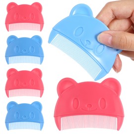 Toyvian 6 Pcs Cradle Cap Combs: Cradle Cap Brush, Plastic Cute Bear Shaped Baby Hair Combs - Double Sided & Gentle Touch - Fine Tooth Bath Brush for Newborn Baby Dandruff (Random Color）