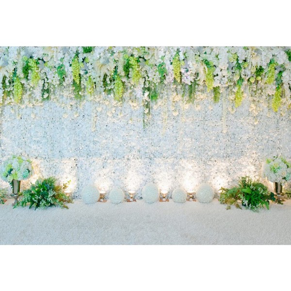 Aoihrraan 3 x 2 m Background for Wedding Reception White