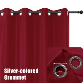 BONZER Wide Waterproof Outdoor Curtains for Patio Heavy Privacy Light Filtering Grommet Outside Curtains for Porch, Pergola, Gazebo, 1 Panel, 110W x 108L inch, Red