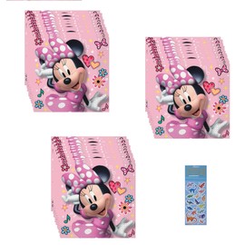 Minnie Party Supplies Bundle Pack includes - 48 Lunch Paper Napkins and 1 Dinosaur Sticker Sheet