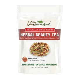 HERBAL BEAUTY TEA 2.47 Oz (70g) VIETFARMFOOD:Natural pure dried herbs are used for making drinks and cooking ingredients. Drinking tea is a healthy habit that makes meals delicious and relaxing