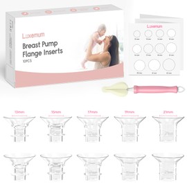 Flange Inserts 13/15/17/19/21mm for 24mm Flange/Shield of Most Pumps Compatible with Momcozy, KISSBOBO, Lansinoh, Elvie, Willow go, Spectra, Medela Freestyle Flex, Pump Shields（10PCS）