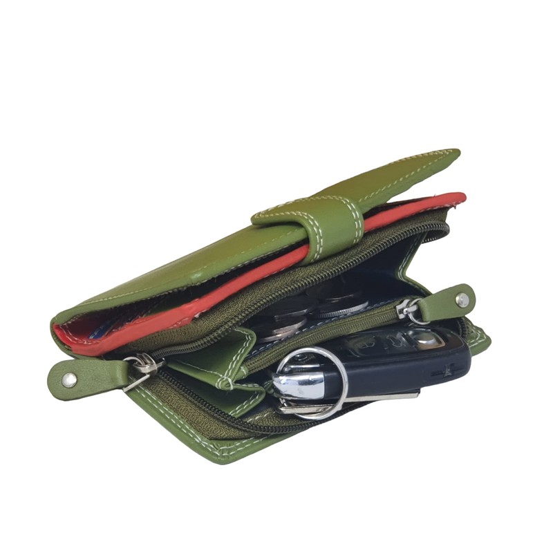 STARHIDE Womens RFID Blocking Compact Soft Leather Multi Coloured Purse