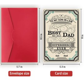 Hongshan Funny Father's Day Card to my Son in Law,Father's Day Gifts for Son in Law from Mother Father in law,Best Dad Ever