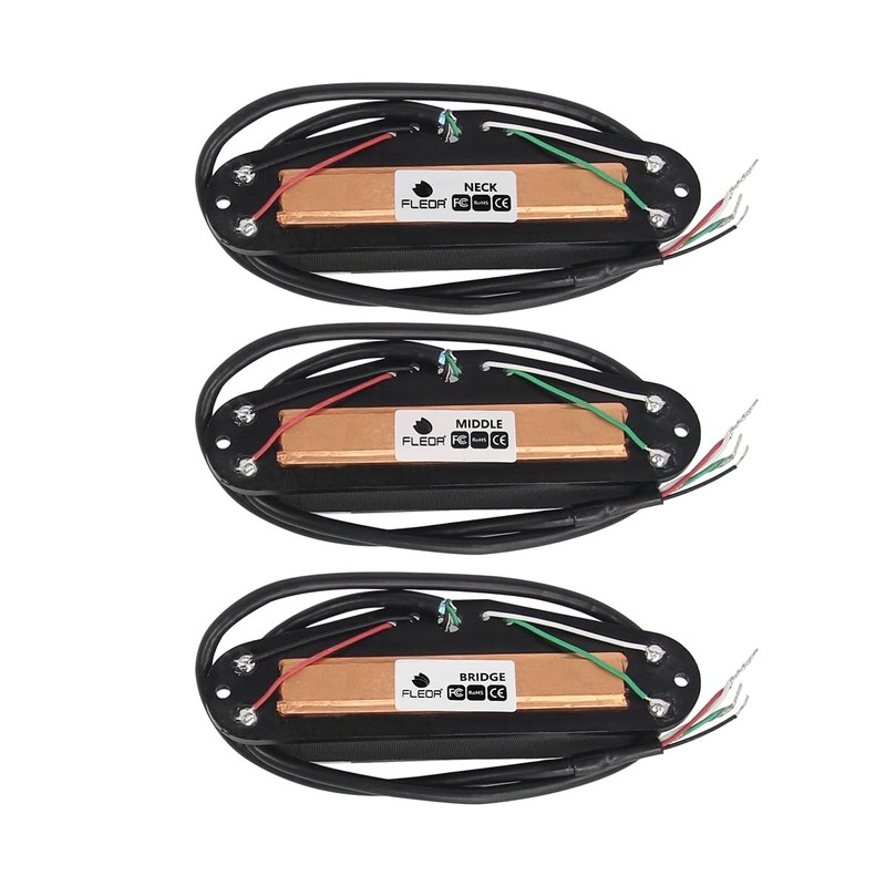 FLEOR Ceramic Hot Rail Single Coil Size Humbucker Pickups Set