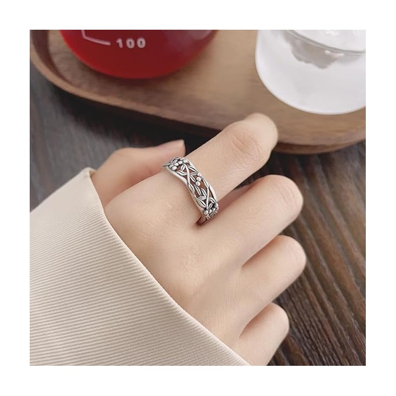 SUNYOBAO Women's Ring, Thick, Silver, One Size Fits Most, Cute,