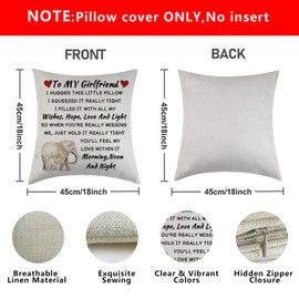 Tihnvk Girlfriend Cushion Cover Throw Pillow Cover Girlfriend Pillowcase Gifts From Boyfriend Hug Cushion Cover Gift Birthday Pillow Case Gifts For Anniversary Day