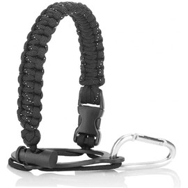 Paracord Handle Fits Wide Mouth Bottles 12oz to 64oz - Water Bottle Paracord Handle Strap with Carrier Strap Cord, Safety Ring and Carabiner