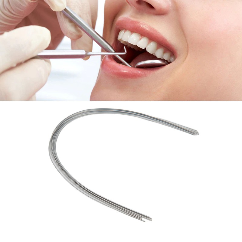 50pcs Teeth Nickel Titanium Wire Square Elasticity Medical Metal Orthodontics